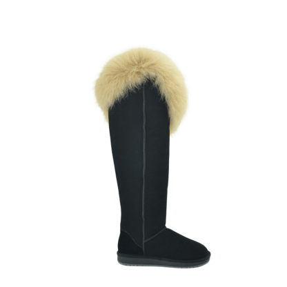 Leather High Over The Knee Snow Boots - The Boston Boots