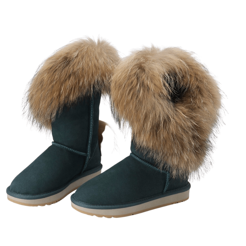 Women's Fur Lined Suede Leather Boots - The Boston Boots