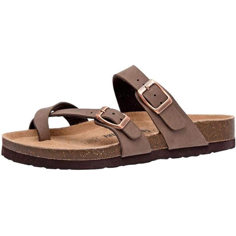 Women Comfort Sandals With Double Buckle - The Boston Boots