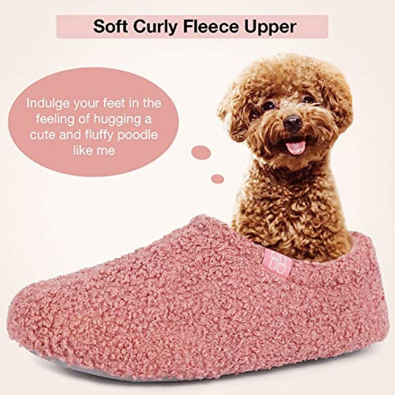 Fuzzy Curly Fur Memory Foam Loafer Slippers