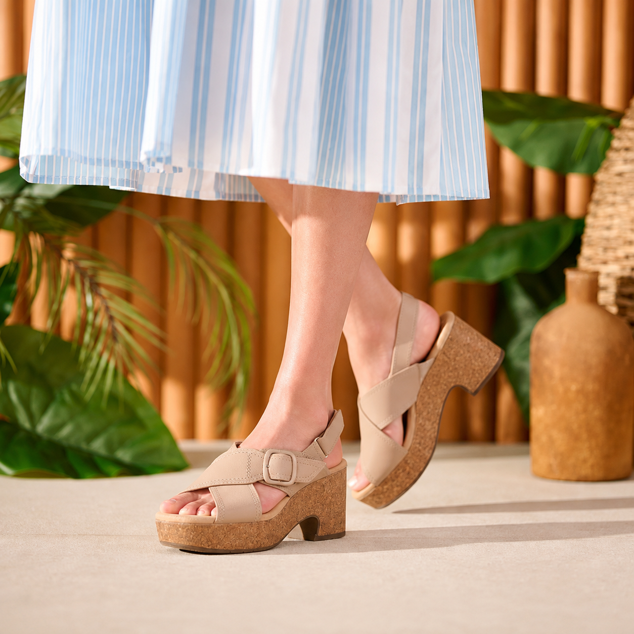 Comfortable Leather Wedge Sandals For Women