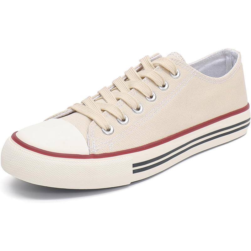 Mono Canvas Sneakers With Lace Up Detail - The Boston Boots