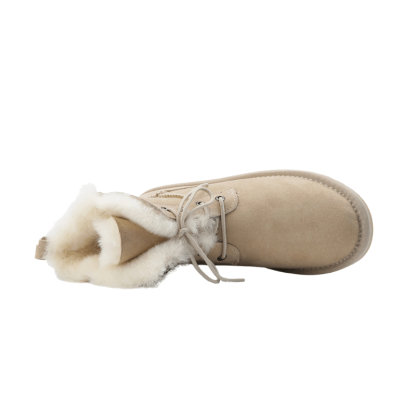 Suede Leather Women Winter Lace Up Snow Boots - The Boston Boots