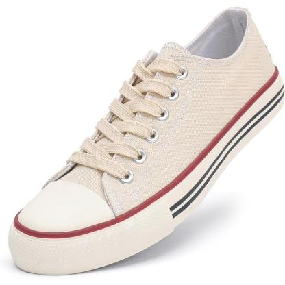 Mono Canvas Sneakers With Lace Up Detail - The Boston Boots