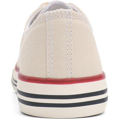 Mono Canvas Sneakers With Lace Up Detail - The Boston Boots