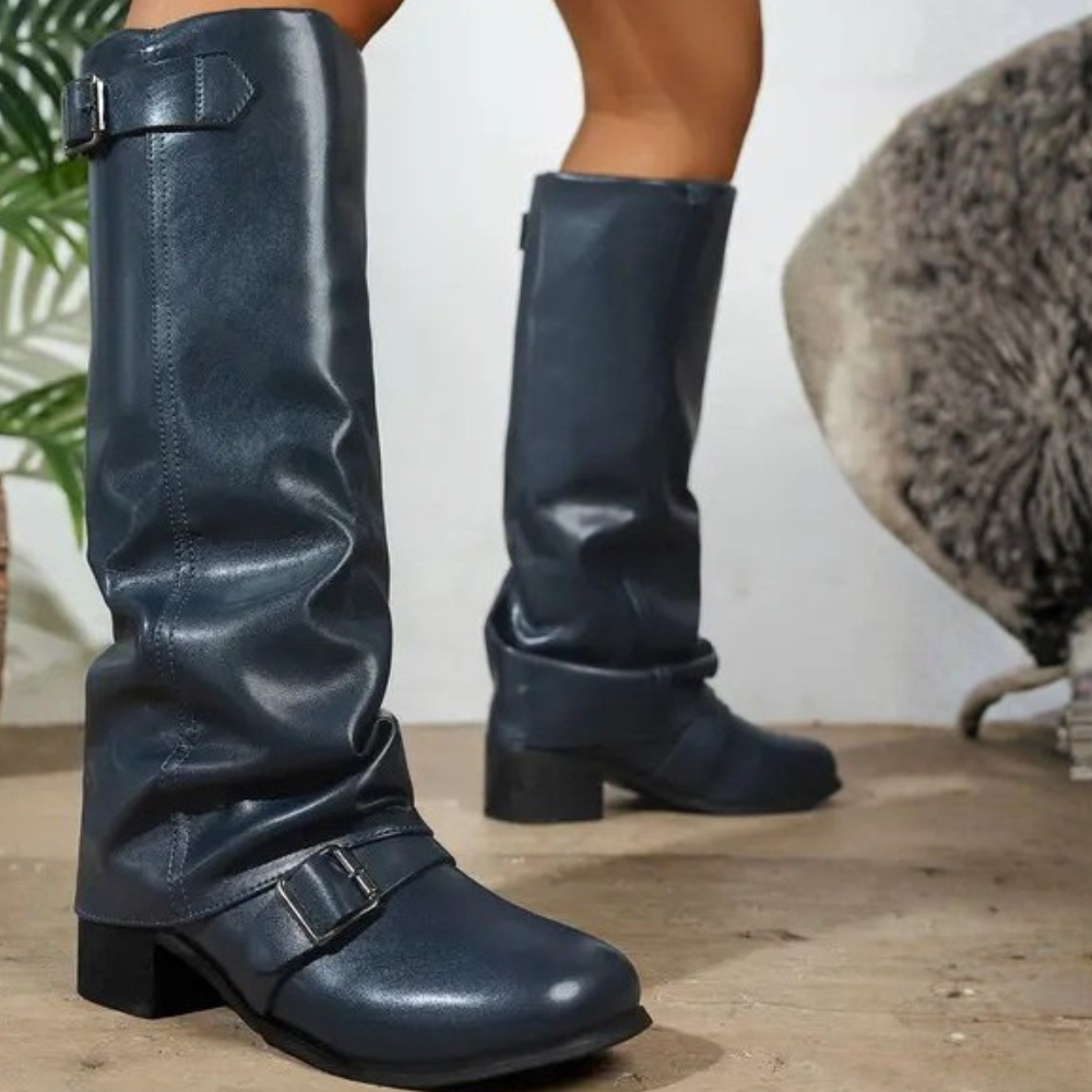 Minimal Fashion Boots For Women With Belt Detail And Classic Fit