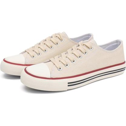 Mono Canvas Sneakers With Lace Up Detail - The Boston Boots