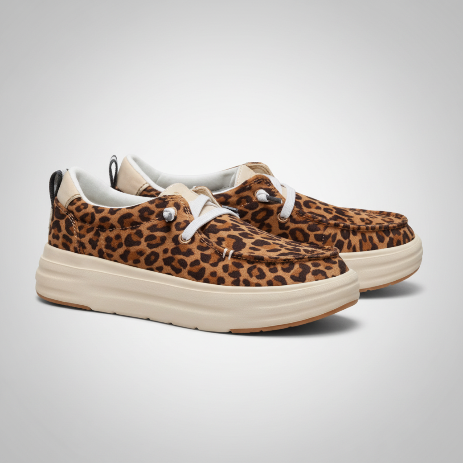 Animal Print Platform Slip On Casual Shoes For Women