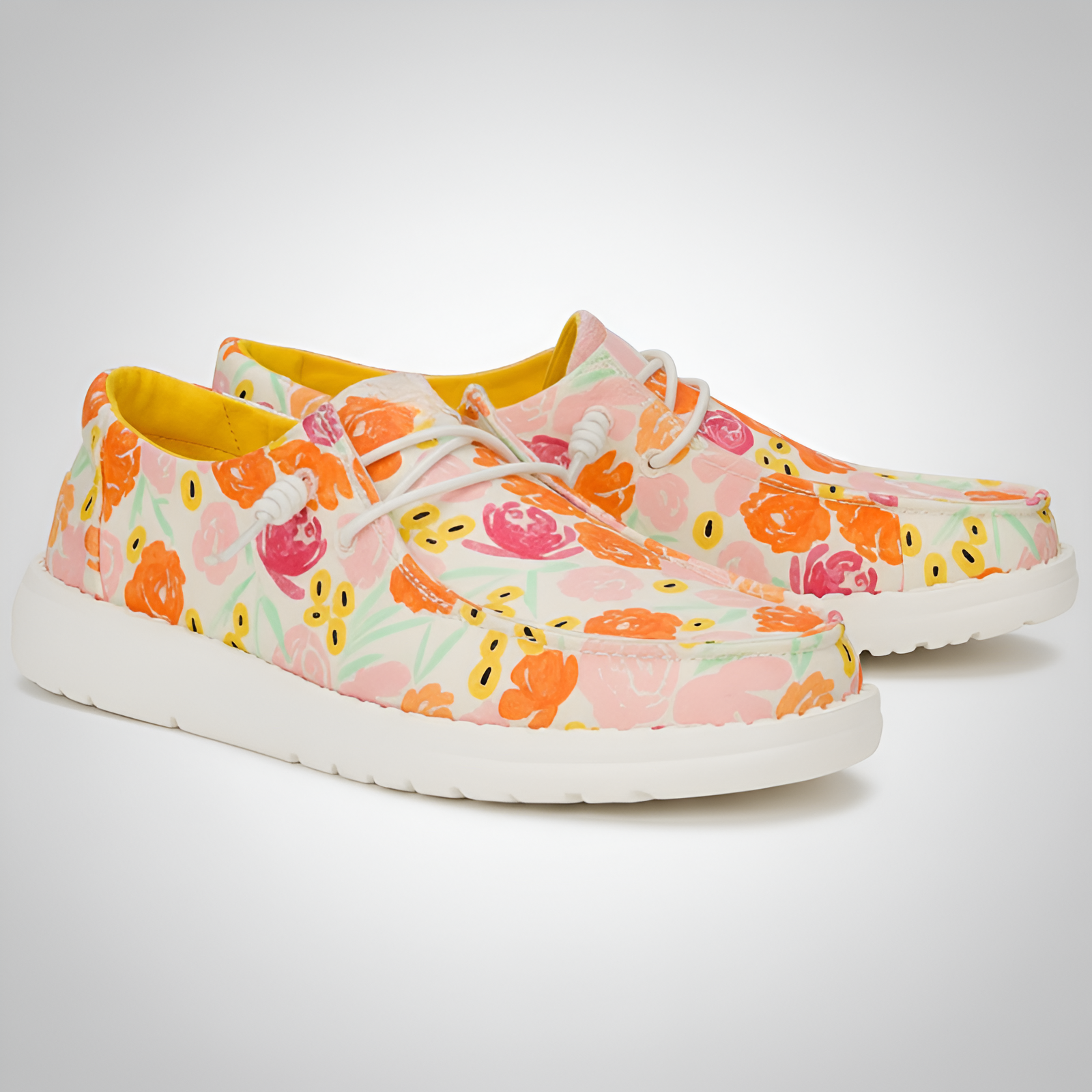 Watercolor Floral Slip On Comfort Shoes For Women
