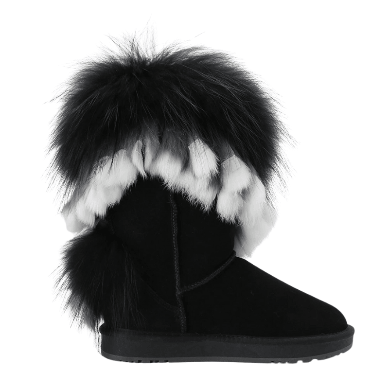 Woman Knee High Suede Leather Snow Boots - The Boston Boots