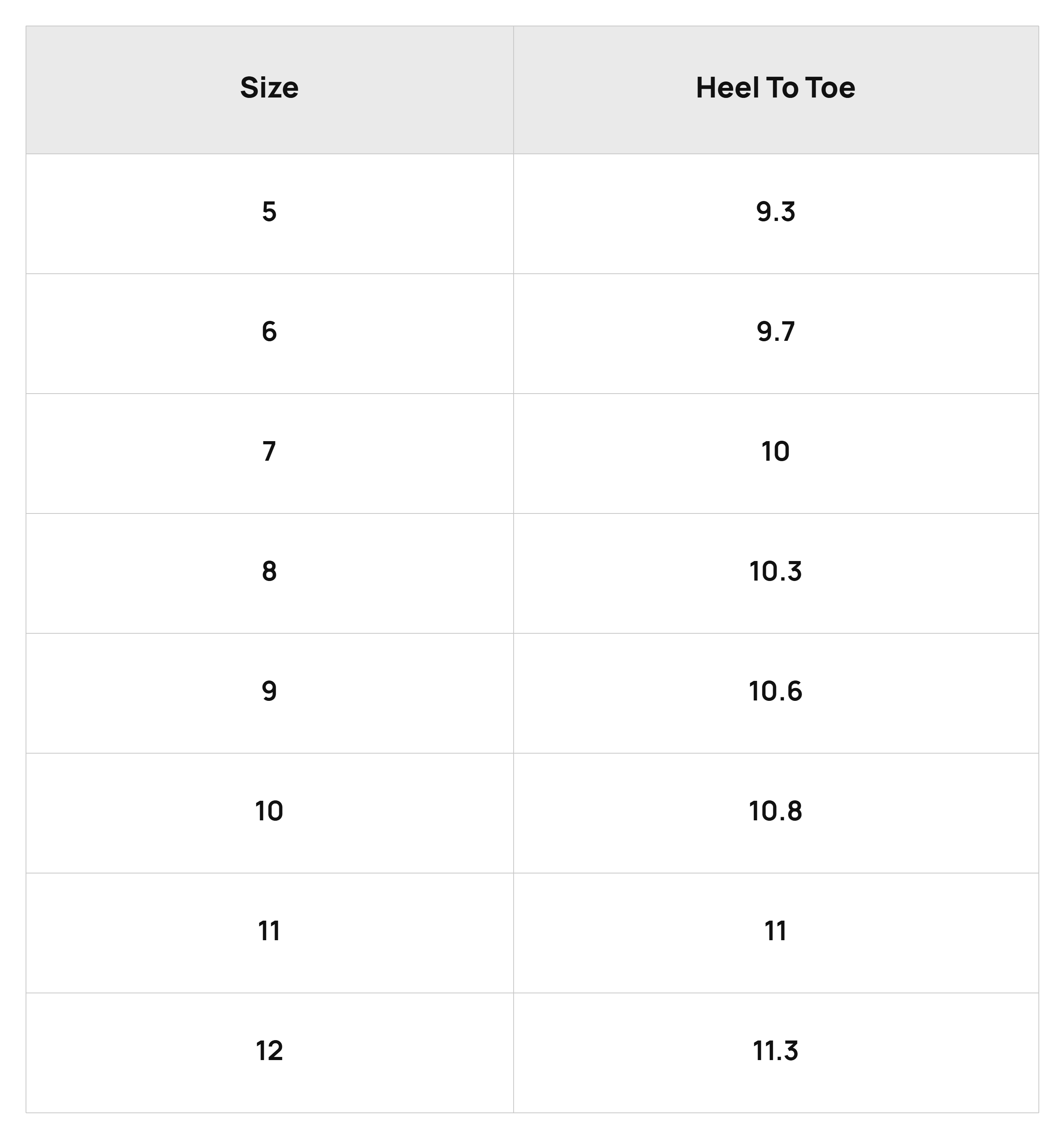 Size Chart