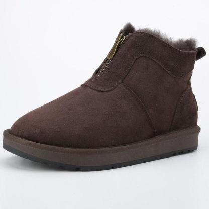 Waterproof Short Ankle Snow Boots With Zipper - The Boston Boots