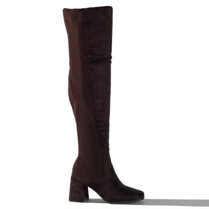 High Plain Suede Boots With Comfortable Fit For Women