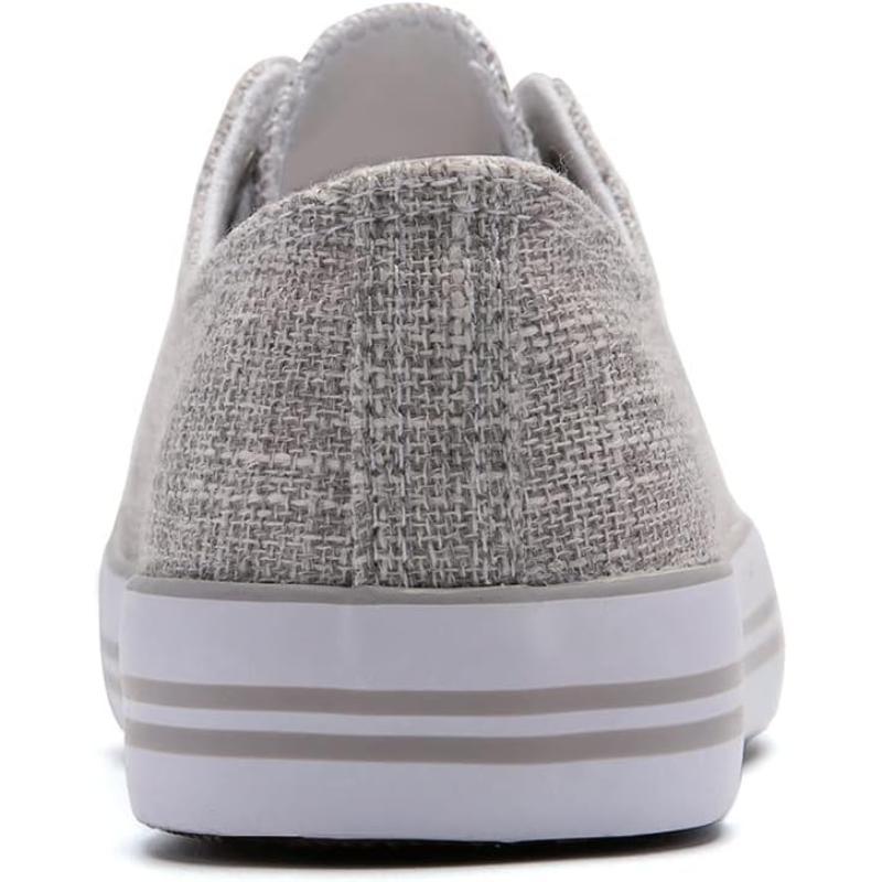 Mono Canvas Sneakers With Lace Up Detail - The Boston Boots