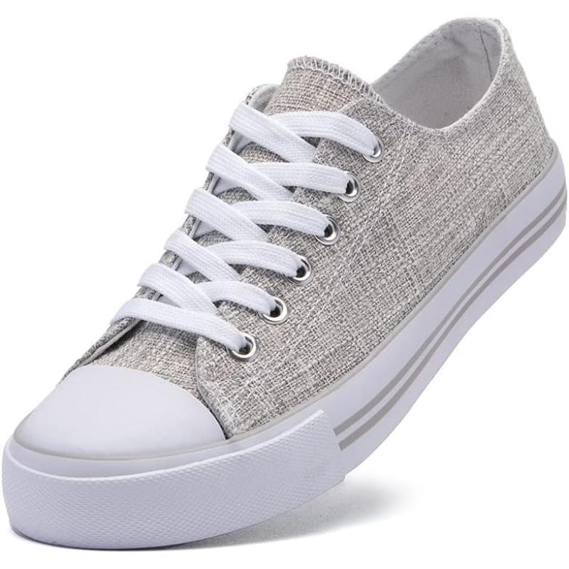 Mono Canvas Sneakers With Lace Up Detail - The Boston Boots