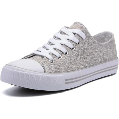 Mono Canvas Sneakers With Lace Up Detail - The Boston Boots