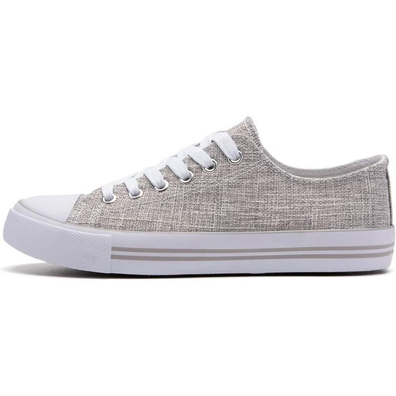 Mono Canvas Sneakers With Lace Up Detail - The Boston Boots