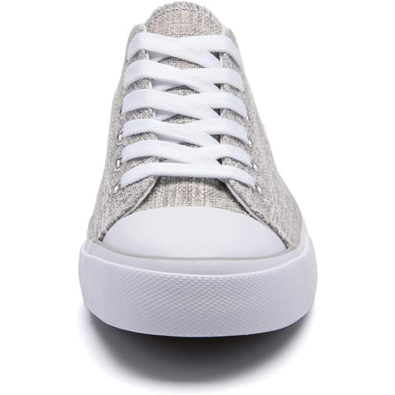 Mono Canvas Sneakers With Lace Up Detail - The Boston Boots