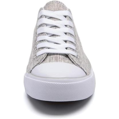 Mono Canvas Sneakers With Lace Up Detail - The Boston Boots