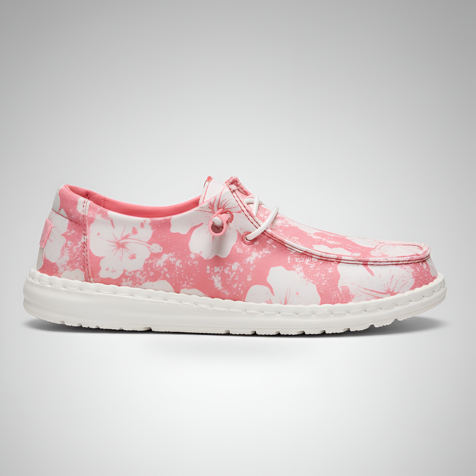 Hawaiian Floral Lace Up Walking Shoes For Women