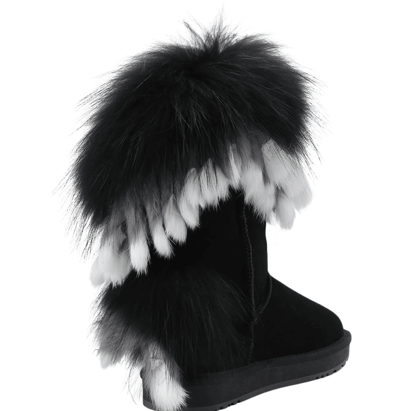Woman Knee High Suede Leather Snow Boots - The Boston Boots