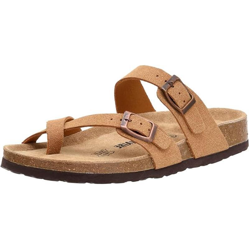 Women Comfort Sandals With Double Buckle - The Boston Boots