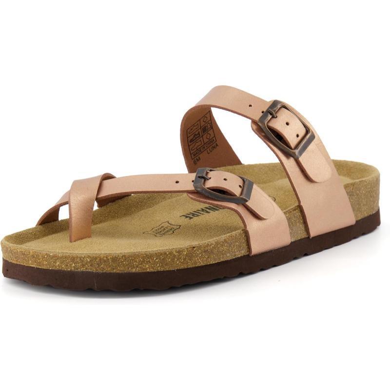 Women Comfort Sandals With Double Buckle - The Boston Boots