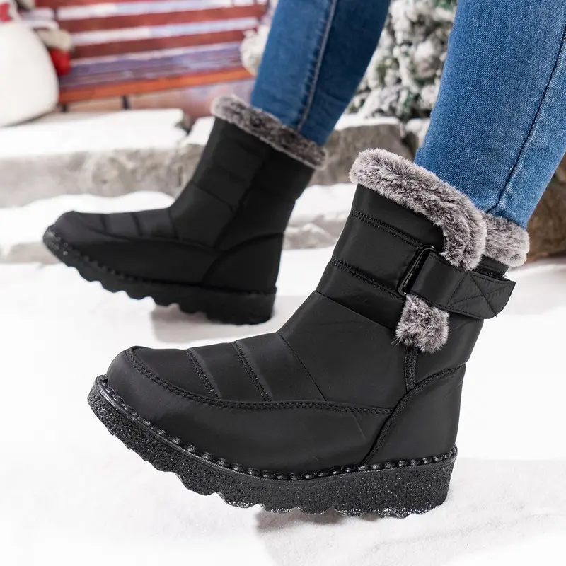 Winter Fur Lined Snow Boots For Women With Slip Resistant Sole