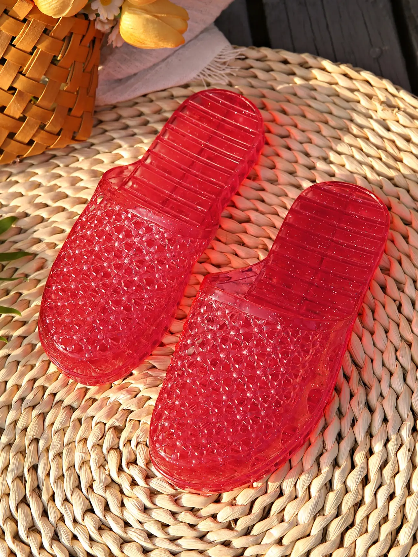 Casual Summer Indoor Outdoor Transparent Walking Slides For Women