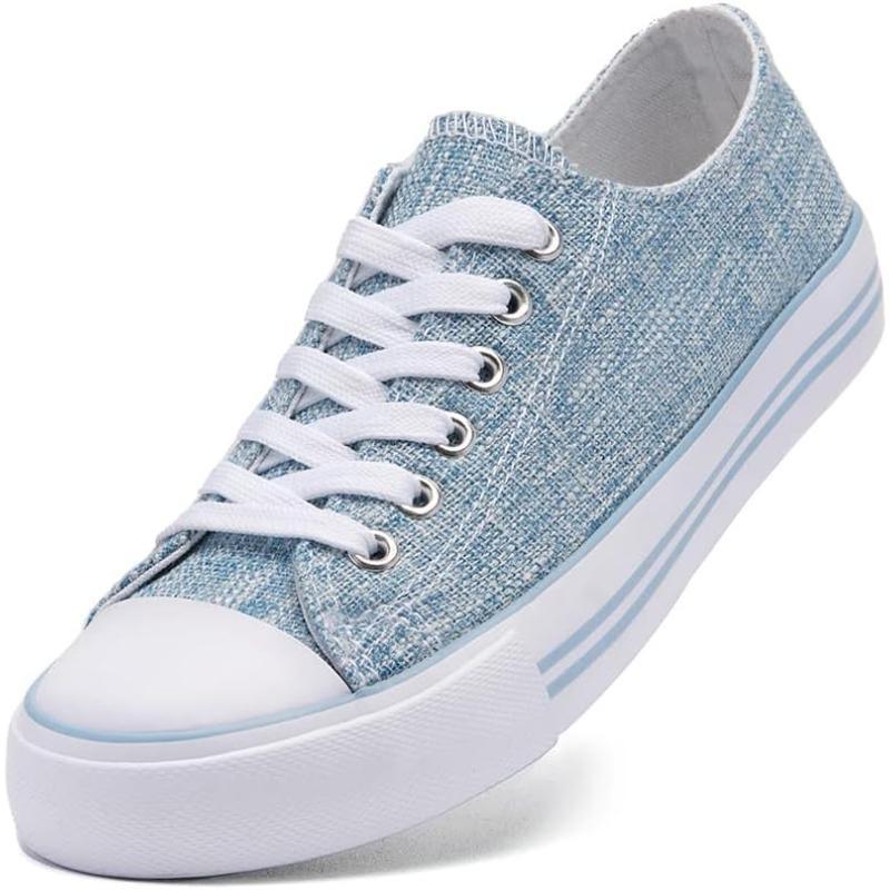 Mono Canvas Sneakers With Lace Up Detail - The Boston Boots