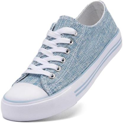 Mono Canvas Sneakers With Lace Up Detail - The Boston Boots