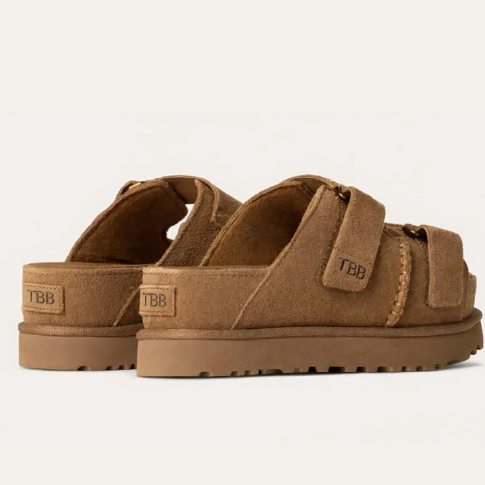 Comfort Suede Slide Sandals With Thick Platform Sole
