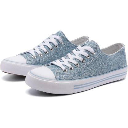 Mono Canvas Sneakers With Lace Up Detail - The Boston Boots