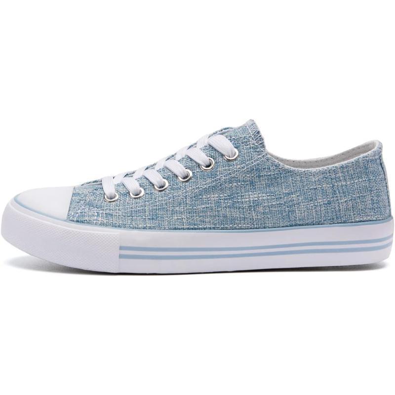 Mono Canvas Sneakers With Lace Up Detail - The Boston Boots