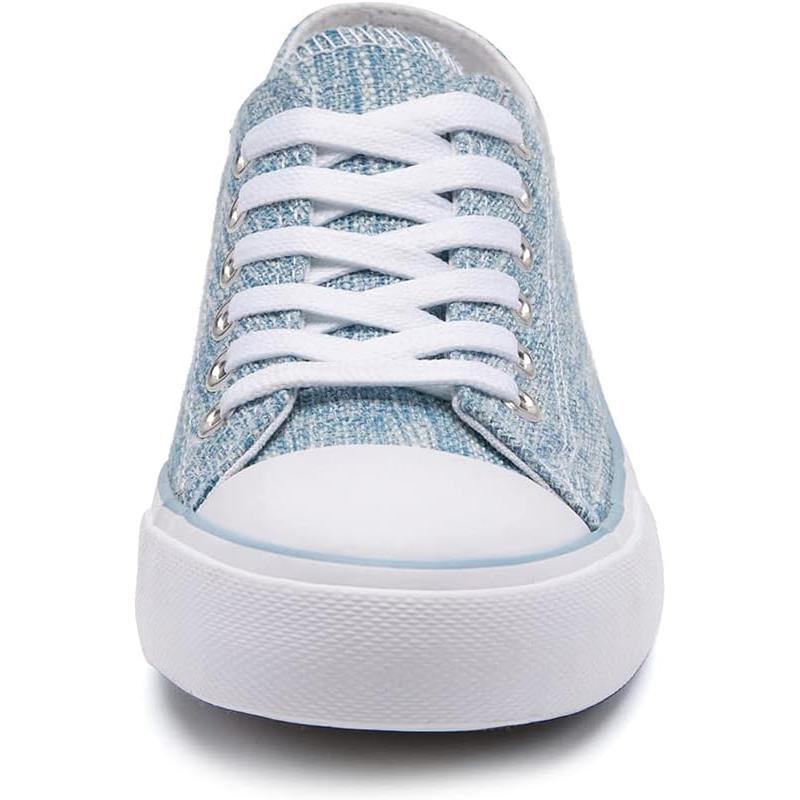 Mono Canvas Sneakers With Lace Up Detail - The Boston Boots