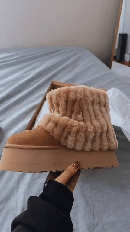 Warm Plush Platform Boots For Women - The Boston Boots