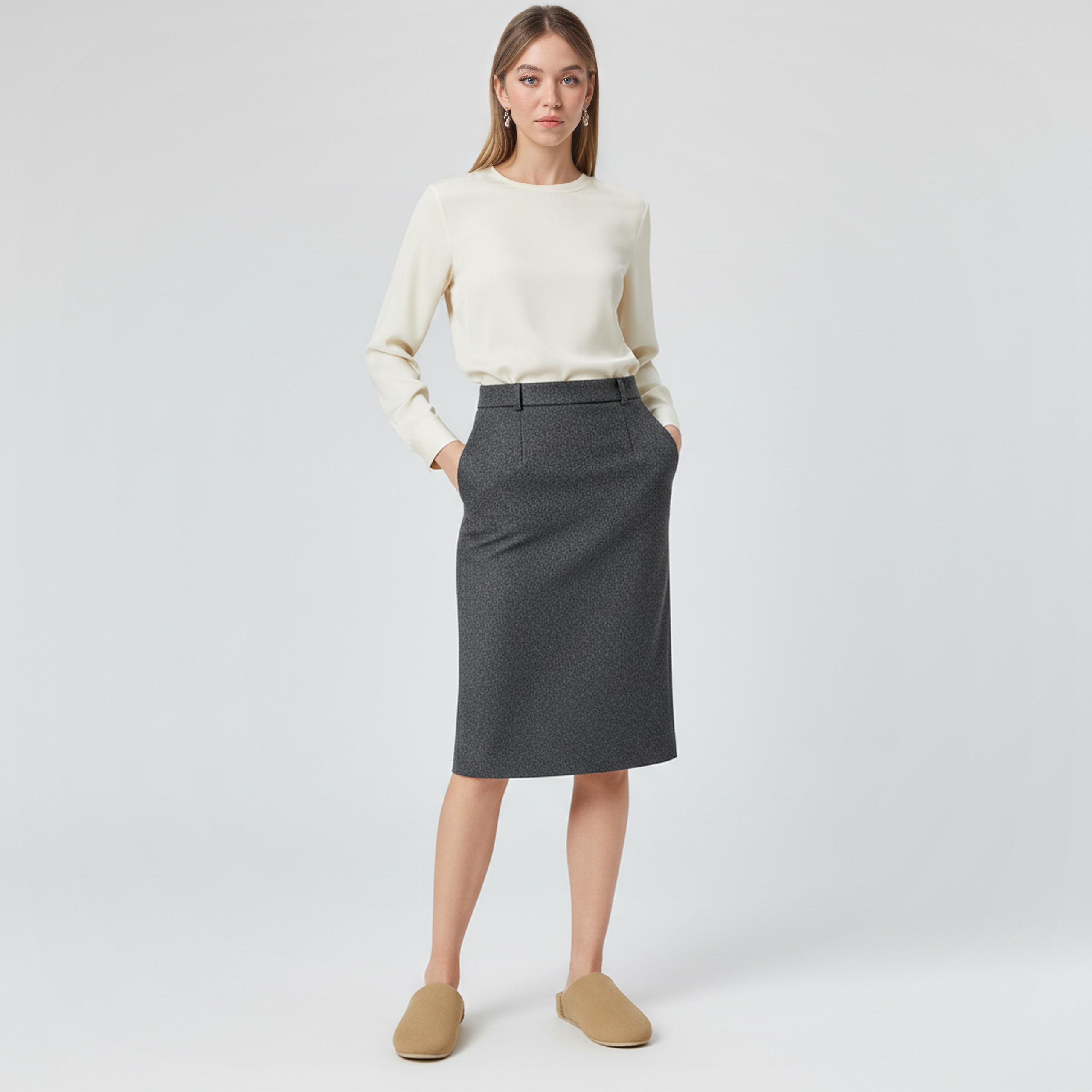 Elea Slip On Minimal Suede Slippers