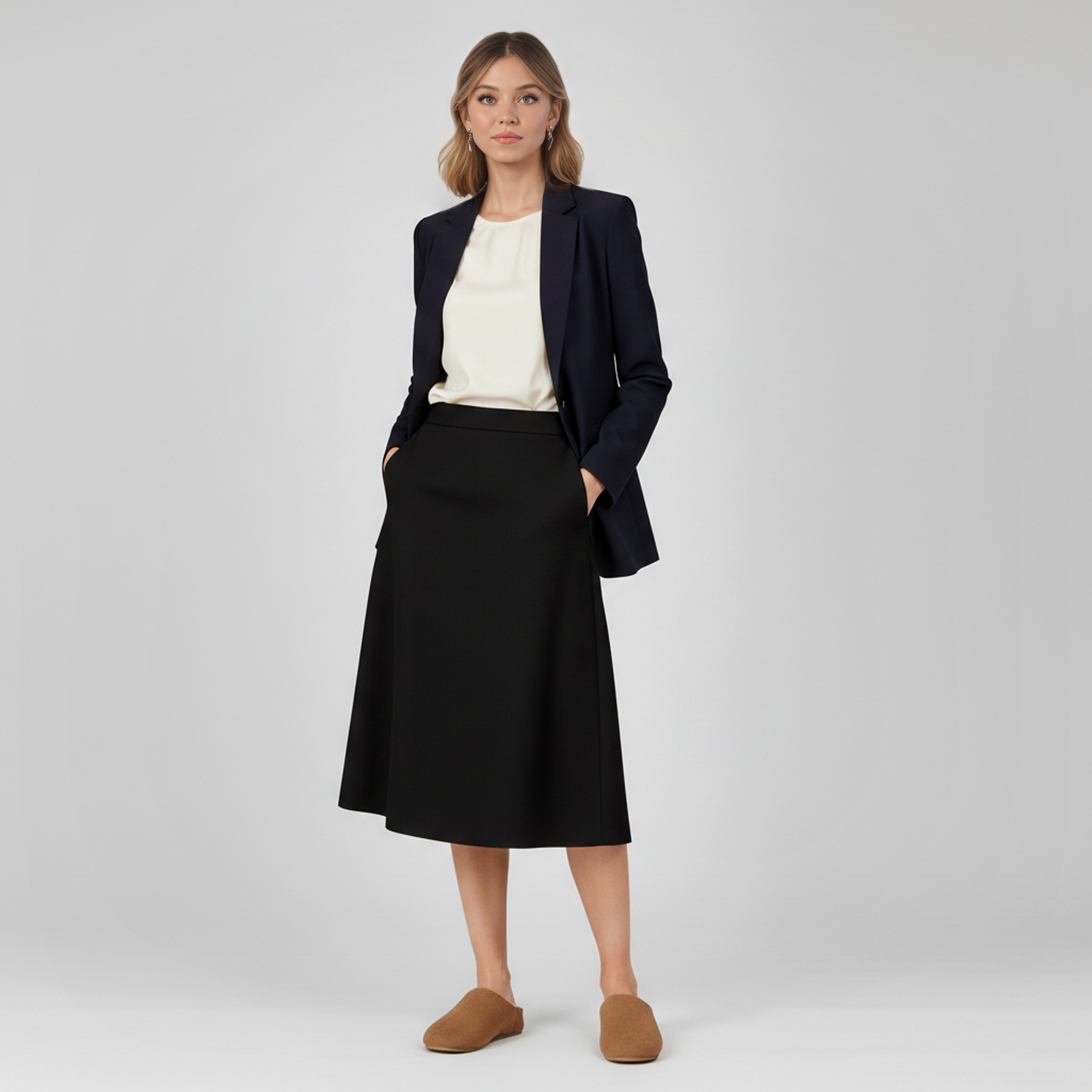 Elea Slip On Minimal Suede Slippers