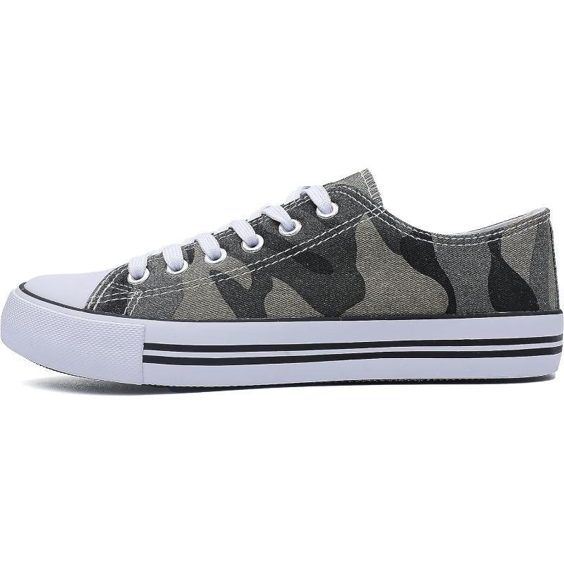 Mono Canvas Sneakers With Lace Up Detail - The Boston Boots