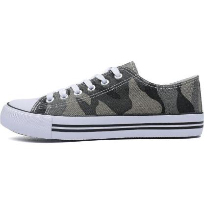 Mono Canvas Sneakers With Lace Up Detail - The Boston Boots