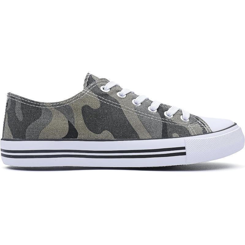 Mono Canvas Sneakers With Lace Up Detail - The Boston Boots