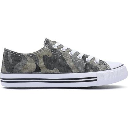 Mono Canvas Sneakers With Lace Up Detail - The Boston Boots