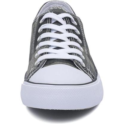 Mono Canvas Sneakers With Lace Up Detail - The Boston Boots