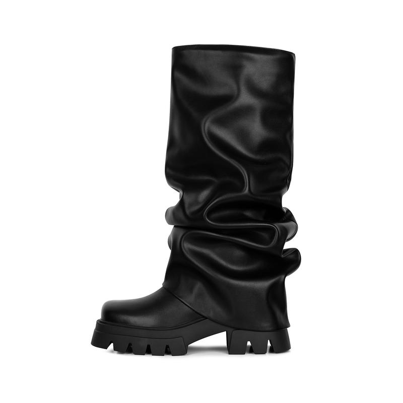 Casual Slouchy Long Chunky Platform Boots For Women