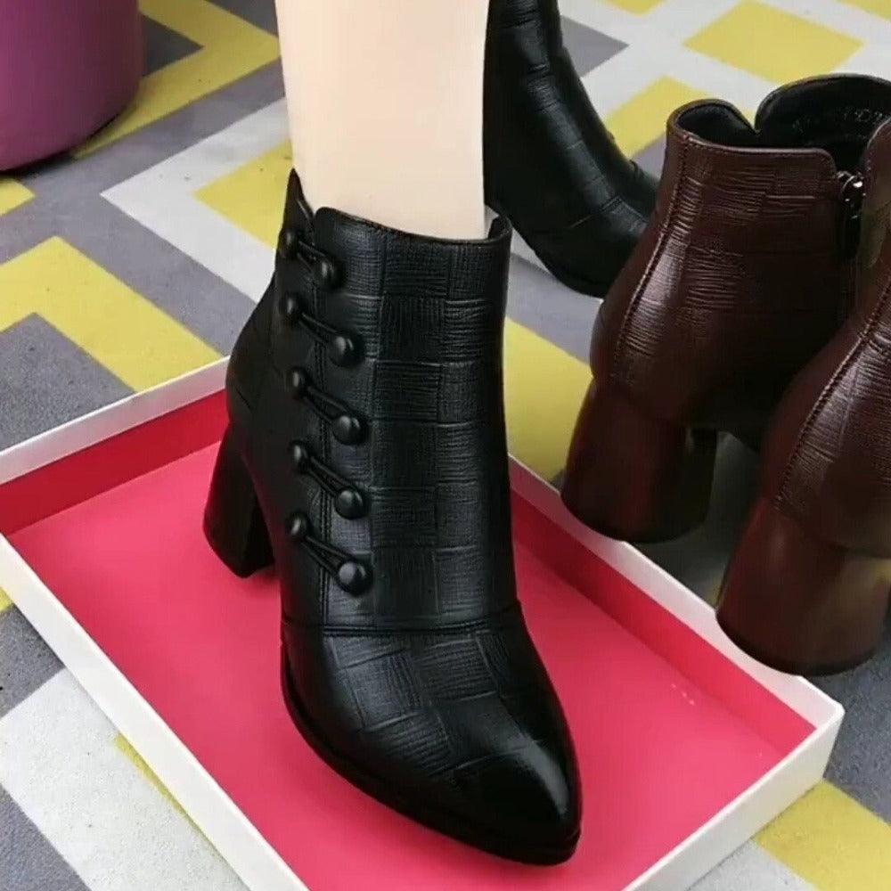 Fur Lined Lace Up Chunky Chelsea High Boots For Winters-The Boston Boots