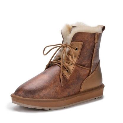 Faux Fur Lined Lace-Up Snow Boots - The Boston Boots
