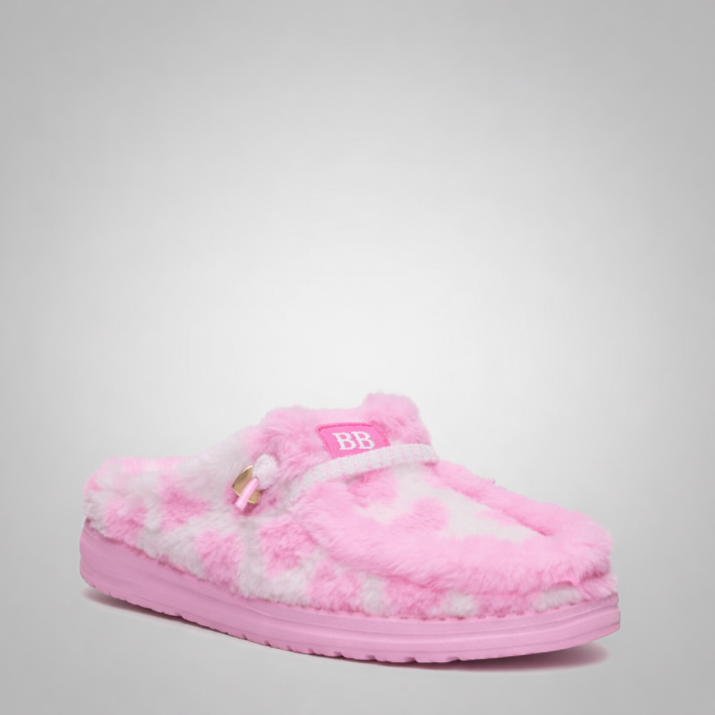 Wendy Printed Faux Shearling Slip On Slippers