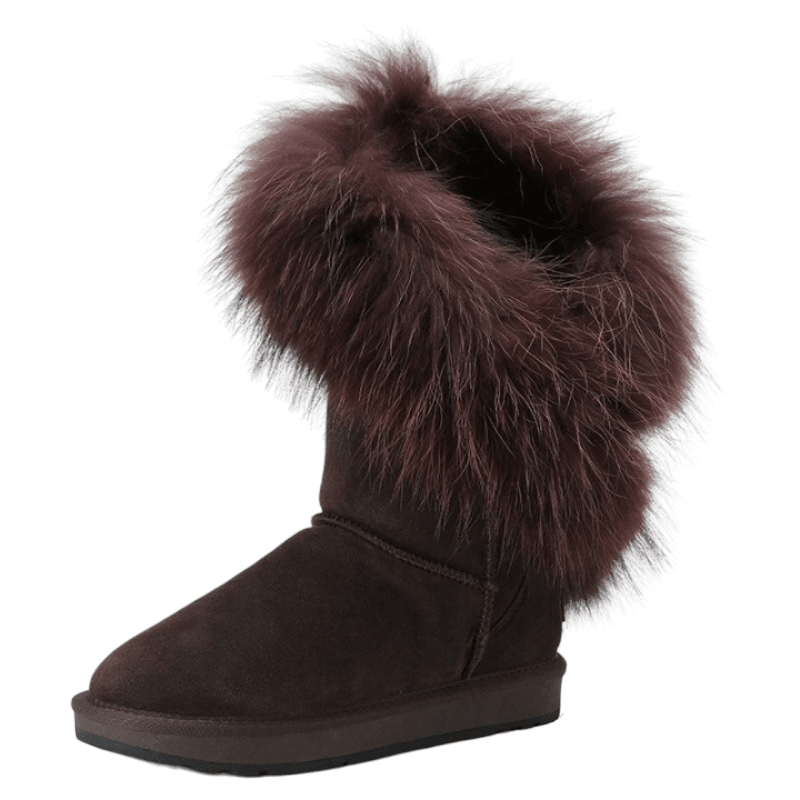 High Snow Boots With Slip On Water Resistant Winter Footwear-The Boston Boots