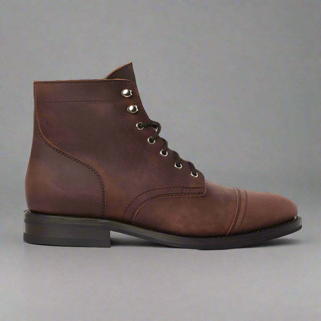 Classic Leather Lace Up Combat Boots-The Boston Boots