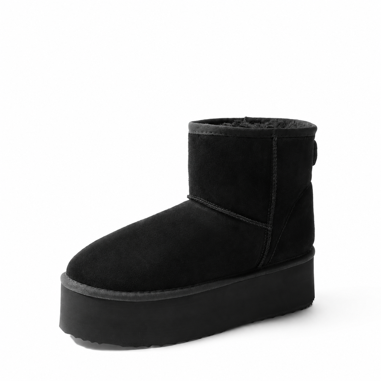 Outdoor Fuzzy Platform Mini Boots For Women